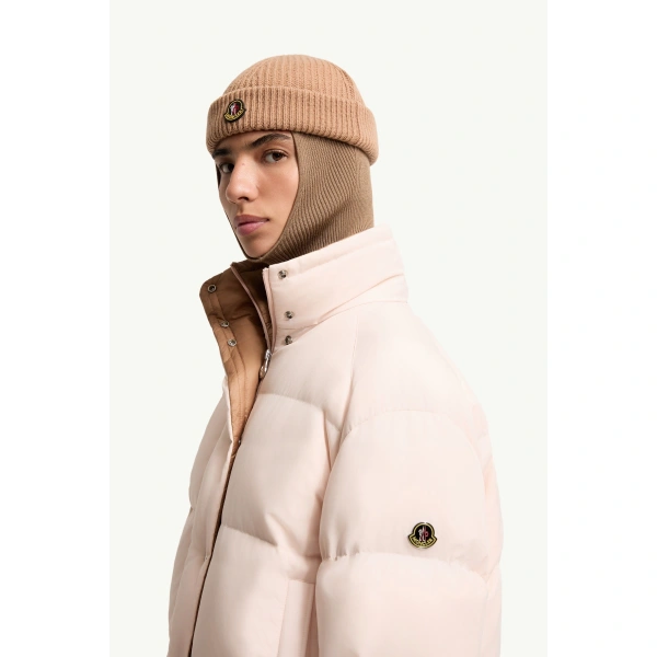 Moncler Verone Short Down Jacket in Light Pink, view 3 | Women's Puffer Jackets | Coveti