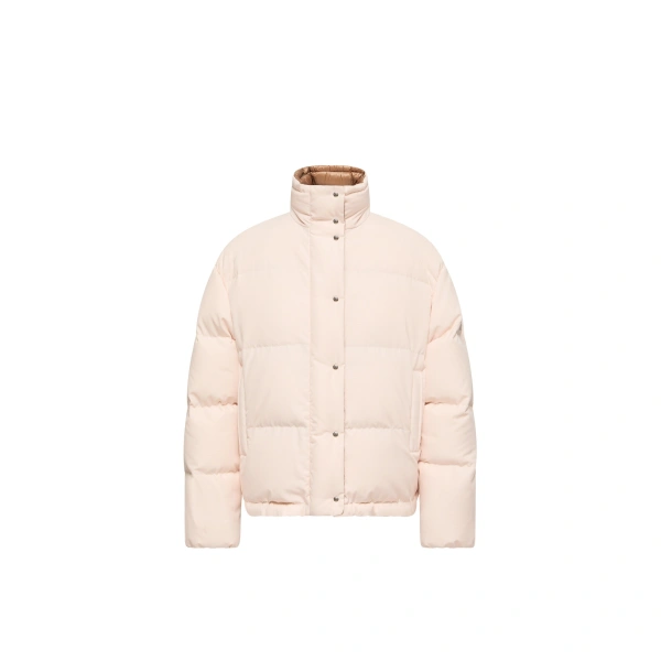 Moncler Verone Short Down Jacket in Light Pink | Women's Puffer Jackets | Coveti