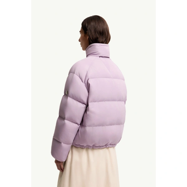 Moncler Verone Short Down Jacket in Lilac, view 5 | Women's Puffer Jackets | Coveti