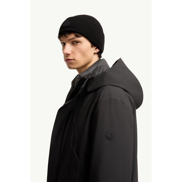 Moncler Vexin Long Parka in Black, view 3 | Men's Coats | Coveti