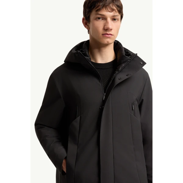 Moncler Vexin Long Parka in Black, view 6 | Men's Coats | Coveti