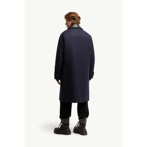Moncler Villard Long Padded Jacket in Dark Blue, view 5 | Men's Coats | Coveti