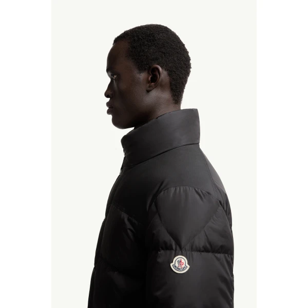 Moncler Virolais Short Down Jacket in Black, view 3 | Men's Jackets | Coveti