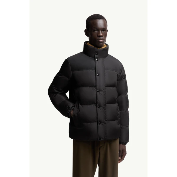 Moncler Virolais Short Down Jacket in Black, view 4 | Men's Jackets | Coveti
