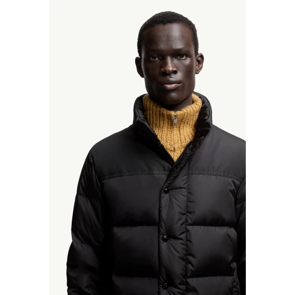 Moncler Virolais Short Down Jacket in Black, view 6 | Men's Jackets | Coveti