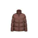 Moncler Vivantesse Short Down Jacket in Brown | Women's Puffer Jackets | Coveti