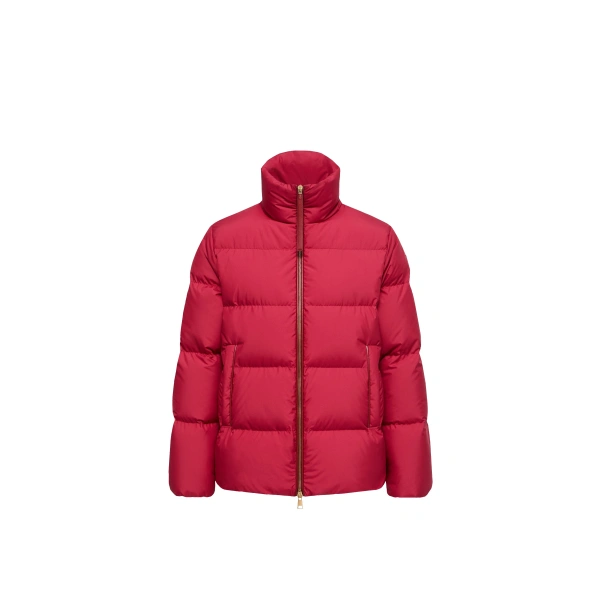 Moncler Vivantesse Short Down Jacket in Red | Women's Puffer Jackets | Coveti