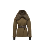 Moncler Vizelles Shearling-Trimmed Ski Jacket in Olive Green Moncler Vizelles Shearling-Trimmed Ski Jacket in Olive Green | Women's Ski Jackets | Coveti