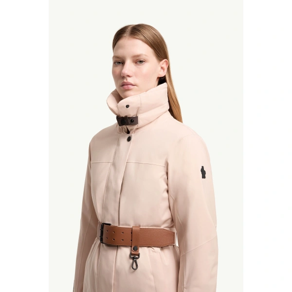 Moncler Vizelles Shearling-Trimmed Ski Jacket in Pink, view 3 | Women's Ski Jackets | Coveti