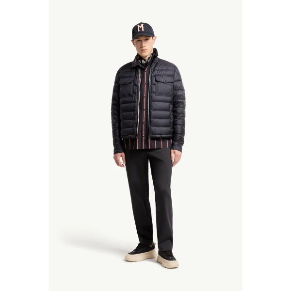 Moncler Vydori 3-in-1 Short Down Jacket in Navy Blue, view 2 | Men's Jackets | Coveti