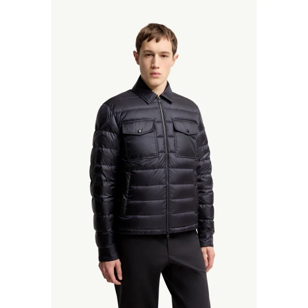 Moncler Vydori 3-in-1 Short Down Jacket in Navy Blue, view 4 | Men's Jackets | Coveti