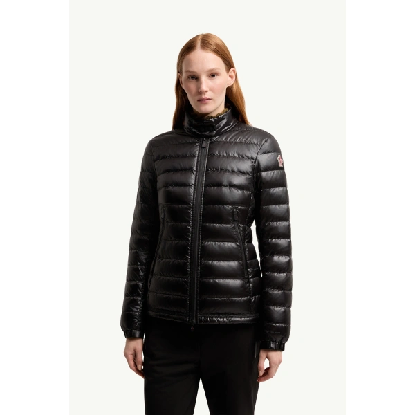 Moncler Walibi Packable Short Down Jacket in Black, view 4 | Women's Ski Jackets | Coveti