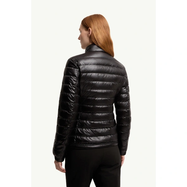Moncler Walibi Packable Short Down Jacket in Black, view 5 | Women's Ski Jackets | Coveti