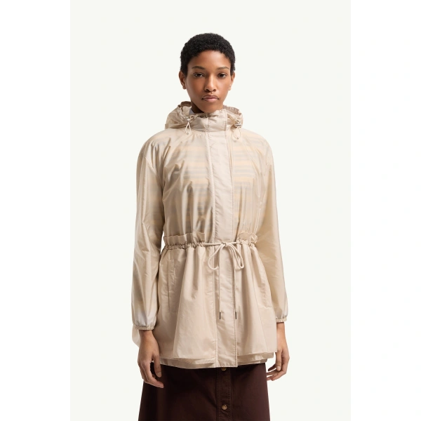 Moncler Weteau Hooded Jacket in Light Beige, view 4 | Women's Jackets | Coveti