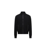 Moncler Wool Blend Padded Zip-Up Knit Cardigan in Black | Men's Knitwear | Coveti