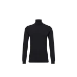 Moncler Wool Blend Polo Neck Jumper in Dark Blue | Men's Skiwear | Coveti