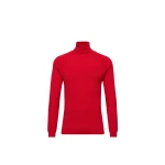 Moncler Wool Blend Polo Neck Jumper in Red | Men's Skiwear | Coveti