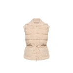 Moncler Wool & Cashmere Blend Down Gilet in Light Beige | Women's Vests and Gilets | Coveti