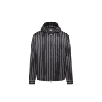 Moncler Wool & Cotton Striped Hooded Shirt Jacket in Blue & White | Men's Jackets | Coveti
