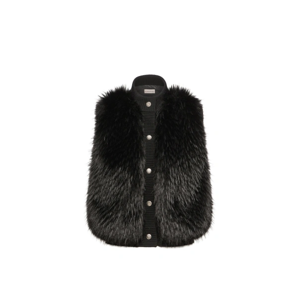 Moncler Wool Down Gilet in Black | Women's Vests and Gilets | Coveti