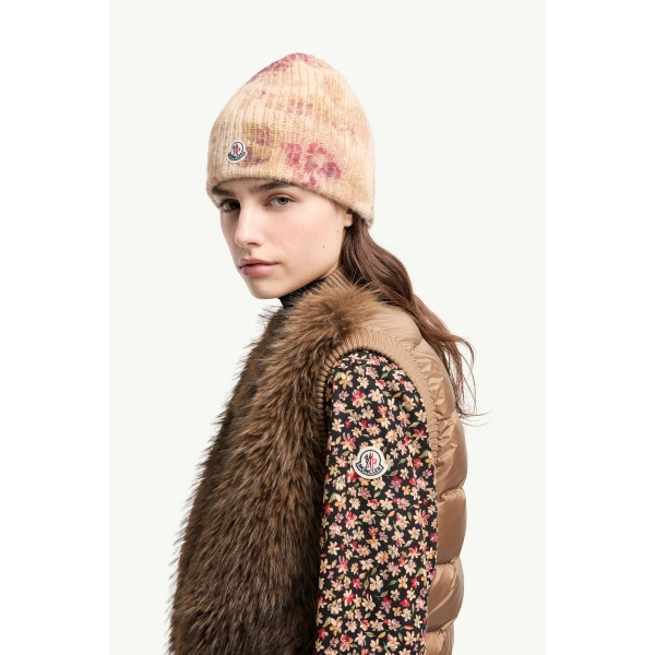 Moncler Wool Down Gilet in Camel Beige, view 3 | Women's Vests and Gilets | Coveti