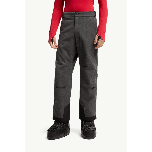 Moncler Wool Ski Trousers in Dark Gray, view 4 | Men's Skiwear | Coveti