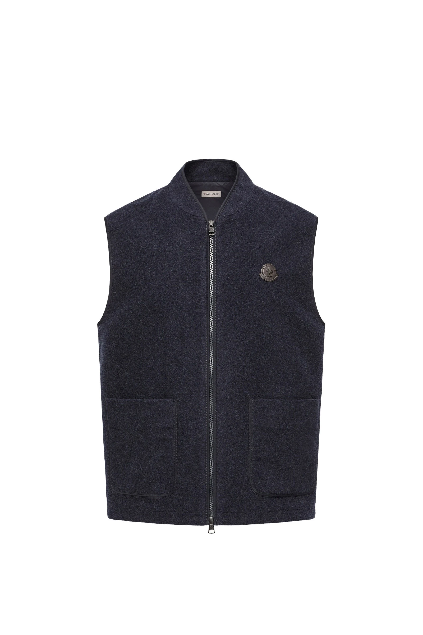 Moncler Wool Zip-Up Gilet in Navy Blue Moncler Wool Zip-Up Gilet in Navy Blue | Men's Jackets | Coveti