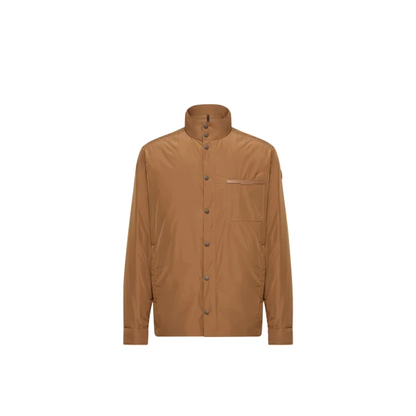Moncler Yndale Short Down Jacket in Light Brown | Men's Jackets | Coveti