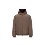 Moncler Zambood Hooded Short Down Jacket in Brown | Men's Jackets | Coveti