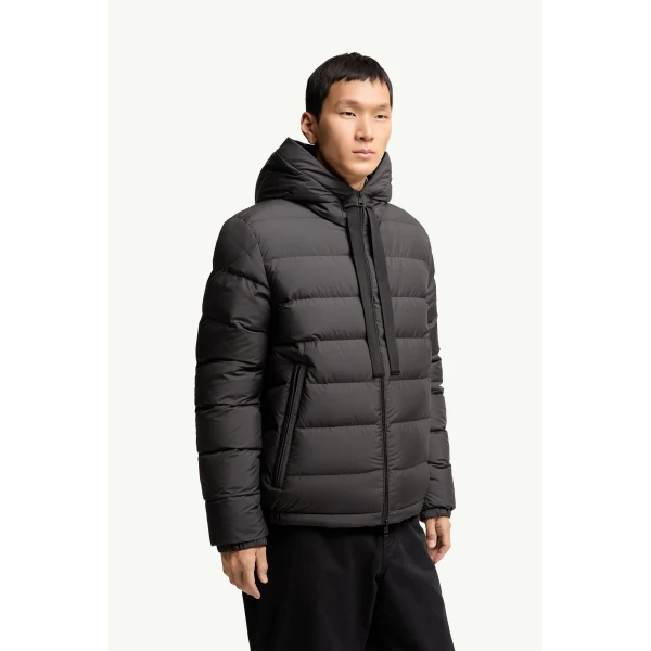 Moncler Zeflor Hooded Down Jacket in Black, view 4 | Men's Jackets | Coveti