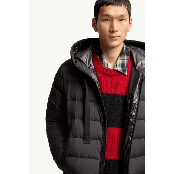 Moncler Zeflor Hooded Down Jacket in Black, view 6 | Men's Jackets | Coveti