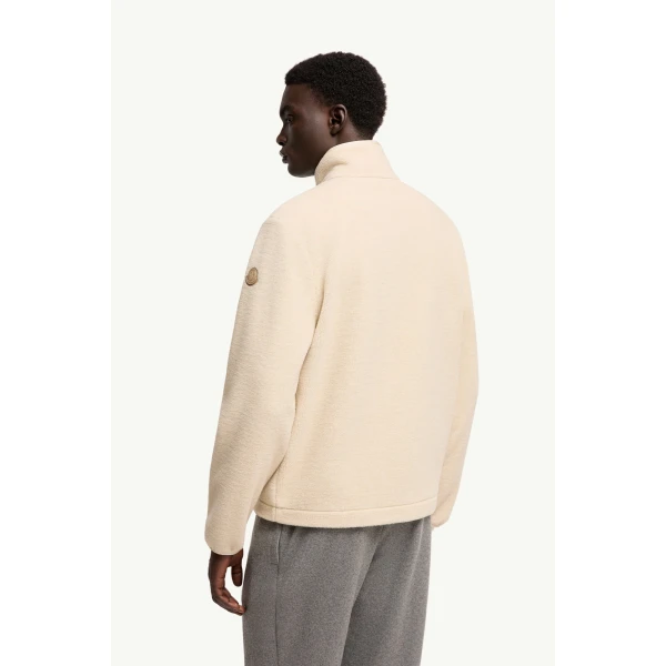 Moncler Zip-Up Sweatshirt in Light Beige, view 5 | Men's Sweatshirts | Coveti