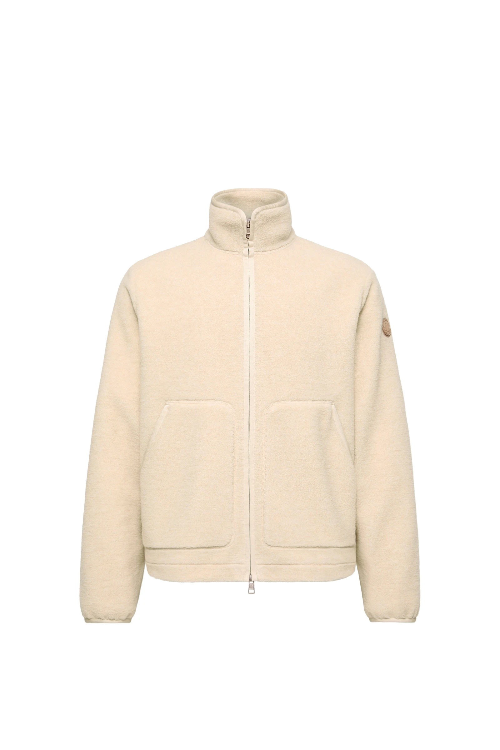Moncler Zip-Up Sweatshirt in Light Beige Moncler Zip-Up Sweatshirt in Light Beige | Men's Sweatshirts | Coveti