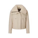 Moose Knuckles Aurora Down Trucker Jacket in Alabaster | Coveti
