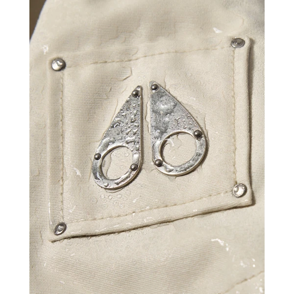Moose Knuckles Aurora Down Trucker Jacket in Alabaster | Jackets | Coveti