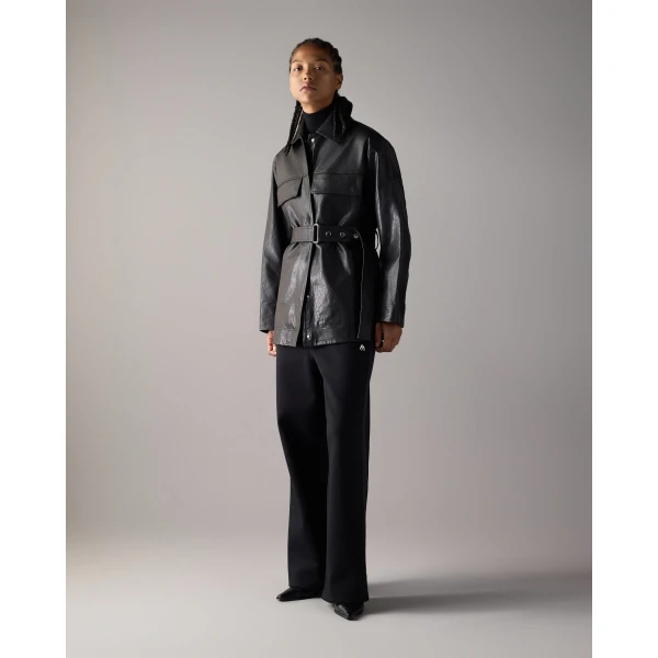 Moose Knuckles BLVD Leather Field Jacket in Black | Leather Jackets | Coveti