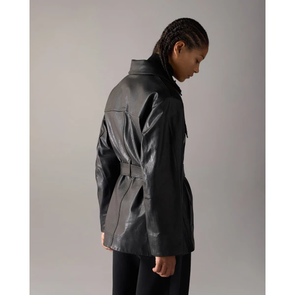 Moose Knuckles BLVD Leather Field Jacket in Black | Leather Jackets | Coveti