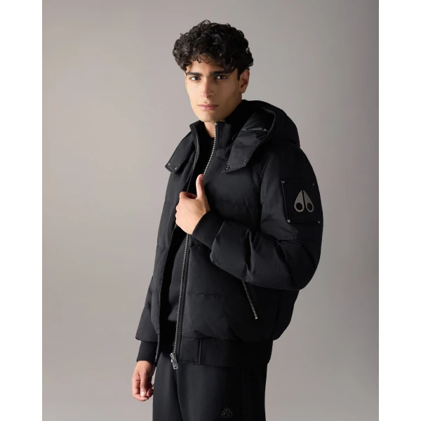 Moose Knuckles Banff Down Bomber in Black | Men Jackets | Coveti