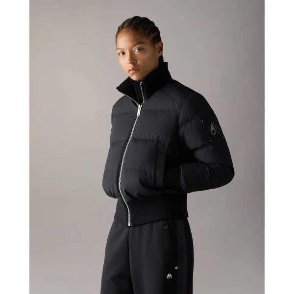 Moose Knuckles Banff Down Bomber in Black | Jackets | Coveti