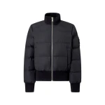 Moose Knuckles Banff Down Bomber in Black | Coveti