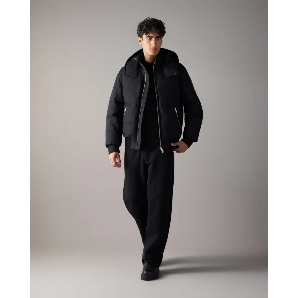 Moose Knuckles Banff Down Bomber in Black | Men Jackets | Coveti