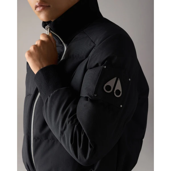 Moose Knuckles Banff Down Bomber in Black | Jackets | Coveti