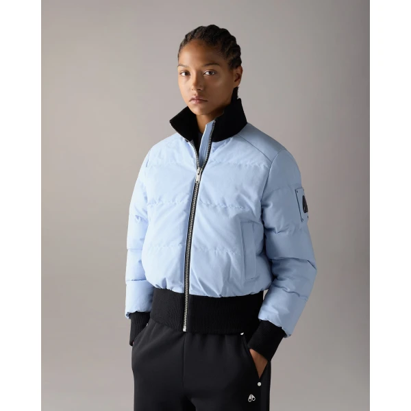 Moose Knuckles Banff Down Bomber in Blue Ice | Jackets | Coveti