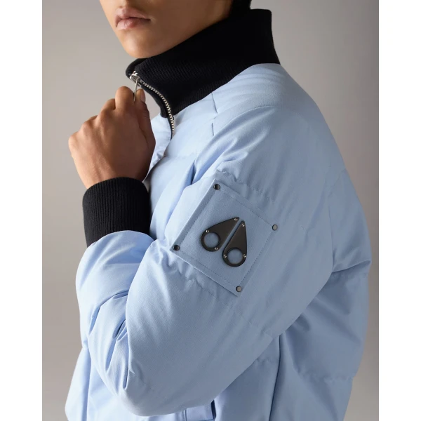 Moose Knuckles Banff Down Bomber in Blue Ice | Jackets | Coveti