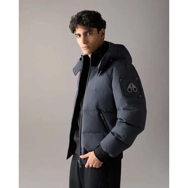 Moose Knuckles Banff Down Bomber in Cement | Men Jackets | Coveti