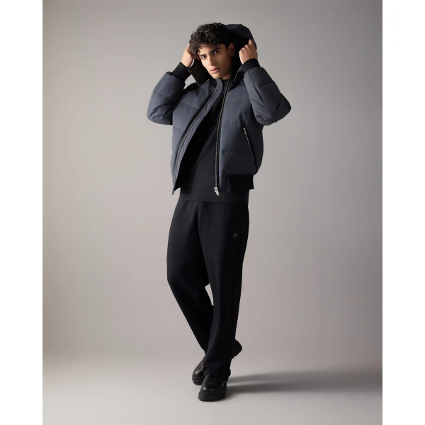 Moose Knuckles Banff Down Bomber in Cement | Men Jackets | Coveti