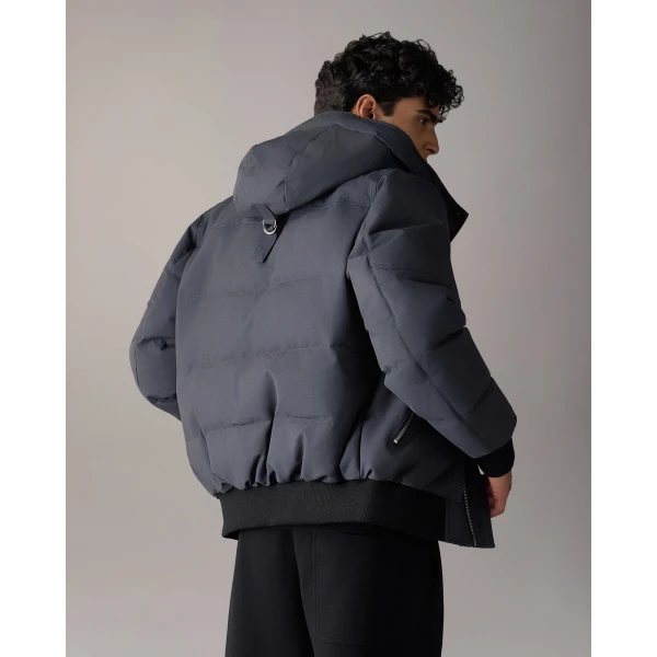 Moose Knuckles Banff Down Bomber in Cement | Men Jackets | Coveti