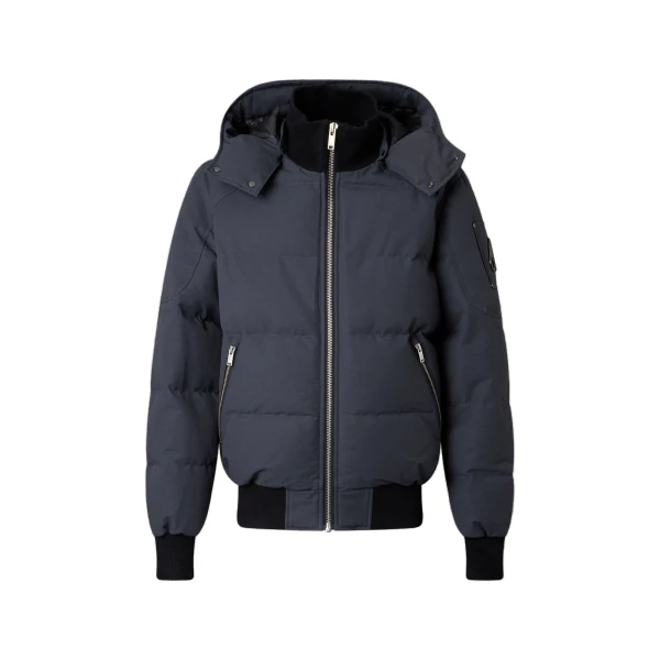 Moose Knuckles Banff Down Bomber in Cement | Coveti