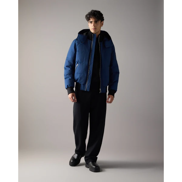 Moose Knuckles Banff Down Bomber in Nightfall | Men Jackets | Coveti