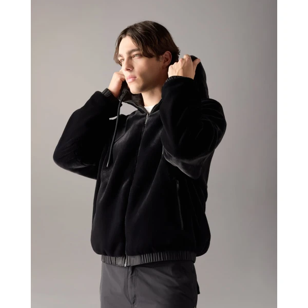 Moose Knuckles Borden Bunny Reversible Jacket in Black Monogram | Men Jackets | Coveti